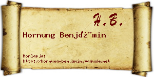 Hornung Benjámin névjegykártya