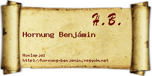 Hornung Benjámin névjegykártya